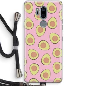 CaseCompany Dancing avocados: LG G7 Thinq Transparant Hoesje met koord