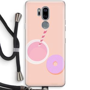 CaseCompany Donut: LG G7 Thinq Transparant Hoesje met koord