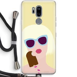 CaseCompany Ice cream: LG G7 Thinq Transparant Hoesje met koord