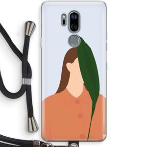 CaseCompany Leaf: LG G7 Thinq Transparant Hoesje met koord