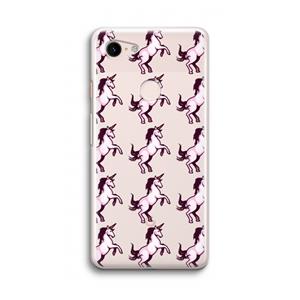 CaseCompany Musketon Unicorn: Google Pixel 3 Transparant Hoesje
