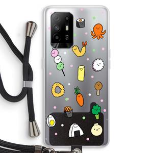 CaseCompany Happy bento friends: Oppo A94 5G Transparant Hoesje met koord
