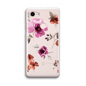 CaseCompany Geschilderde bloemen: Google Pixel 3 Transparant Hoesje
