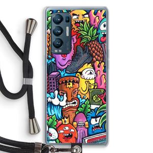 CaseCompany Vexx Mixtape: Oppo Find X3 Neo Transparant Hoesje met koord