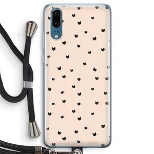 CaseCompany Kleine kattenkopjes: Huawei P20 Transparant Hoesje met koord