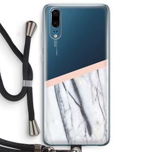 CaseCompany A touch of peach: Huawei P20 Transparant Hoesje met koord