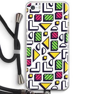 CaseCompany 8-bit N°4: iPhone 5 / 5S / SE Transparant Hoesje met koord