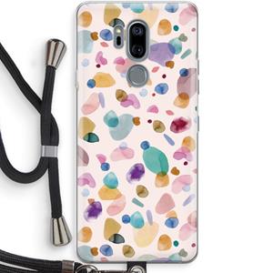 CaseCompany Terrazzo Memphis Pink: LG G7 Thinq Transparant Hoesje met koord