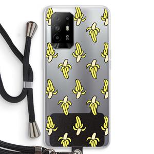 CaseCompany Bananas: Oppo A94 5G Transparant Hoesje met koord