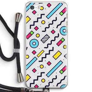 CaseCompany 8-bit N°8: iPhone 5 / 5S / SE Transparant Hoesje met koord