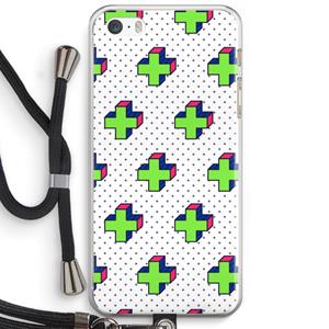 CaseCompany 8-bit N°10: iPhone 5 / 5S / SE Transparant Hoesje met koord