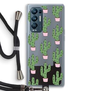 CaseCompany Cactus Lover: Oppo Find X3 Neo Transparant Hoesje met koord