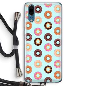 CaseCompany Donuts: Huawei P20 Transparant Hoesje met koord