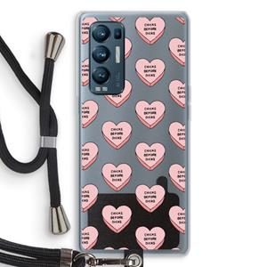 CaseCompany Chicks before dicks: Oppo Find X3 Neo Transparant Hoesje met koord
