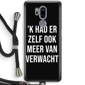 CaseCompany Meer verwacht - Zwart: LG G7 Thinq Transparant Hoesje met koord