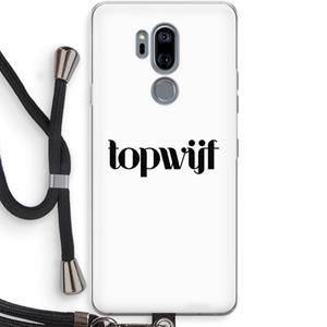 CaseCompany Topwijf Wit: LG G7 Thinq Transparant Hoesje met koord