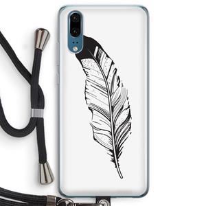 CaseCompany Pluim: Huawei P20 Transparant Hoesje met koord