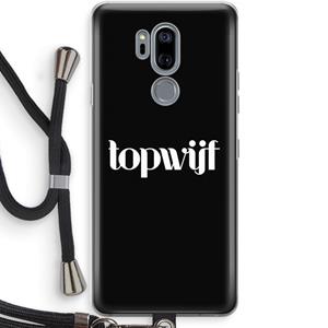 CaseCompany Topwijf Zwart: LG G7 Thinq Transparant Hoesje met koord