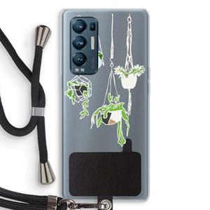 CaseCompany Hang In There: Oppo Find X3 Neo Transparant Hoesje met koord