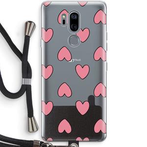CaseCompany Ondersteboven verliefd: LG G7 Thinq Transparant Hoesje met koord