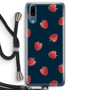 CaseCompany Framboosjes: Huawei P20 Transparant Hoesje met koord