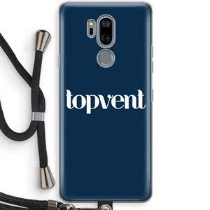 CaseCompany Topvent Navy: LG G7 Thinq Transparant Hoesje met koord