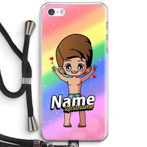 CaseCompany Chibi Maker man: iPhone 5 / 5S / SE Transparant Hoesje met koord