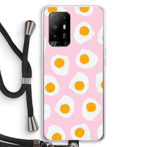 CaseCompany Dancing eggs: Oppo A94 5G Transparant Hoesje met koord