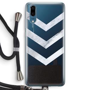 CaseCompany Marmeren pijlen: Huawei P20 Transparant Hoesje met koord