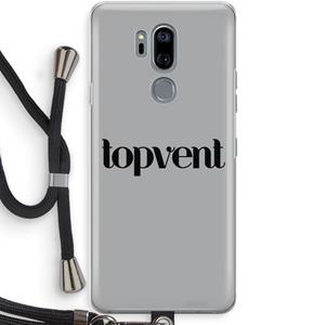 CaseCompany Topvent Grijs Zwart: LG G7 Thinq Transparant Hoesje met koord