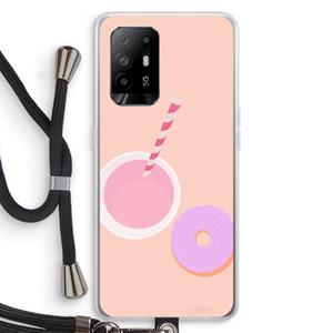 CaseCompany Donut: Oppo A94 5G Transparant Hoesje met koord
