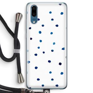 CaseCompany Blauwe stippen: Huawei P20 Transparant Hoesje met koord