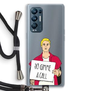 CaseCompany Gimme a call: Oppo Find X3 Neo Transparant Hoesje met koord
