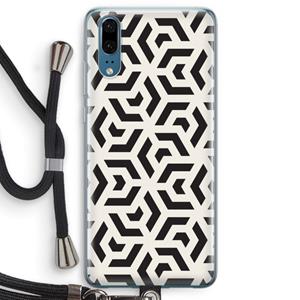 CaseCompany Crazy pattern: Huawei P20 Transparant Hoesje met koord