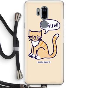 CaseCompany Miauw: LG G7 Thinq Transparant Hoesje met koord
