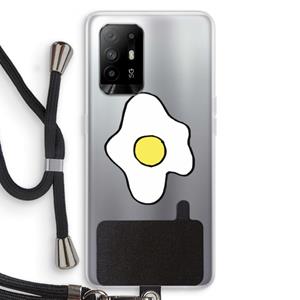 CaseCompany Spiegelei: Oppo A94 5G Transparant Hoesje met koord
