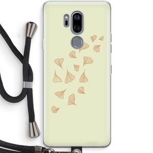 CaseCompany Falling Leaves: LG G7 Thinq Transparant Hoesje met koord