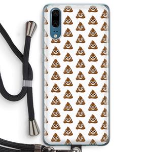 CaseCompany Poop emoji: Huawei P20 Transparant Hoesje met koord