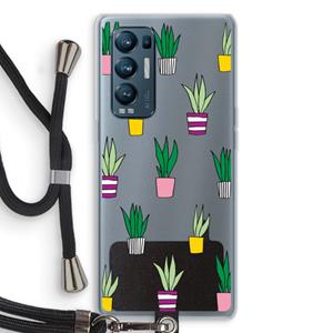 CaseCompany Sanseveria: Oppo Find X3 Neo Transparant Hoesje met koord