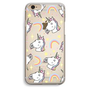 CaseCompany Rainbow Unicorn: iPhone 6 / 6S Transparant Hoesje