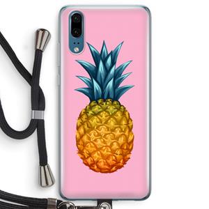 CaseCompany Grote ananas: Huawei P20 Transparant Hoesje met koord