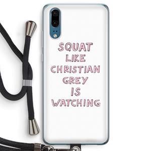 CaseCompany Christian Grey: Huawei P20 Transparant Hoesje met koord