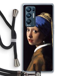 CaseCompany The Pearl Earring: Oppo Find X3 Neo Transparant Hoesje met koord
