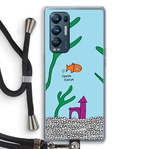 CaseCompany Aquarium: Oppo Find X3 Neo Transparant Hoesje met koord