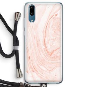 CaseCompany Peach bath: Huawei P20 Transparant Hoesje met koord