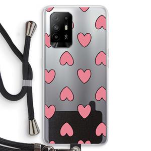 CaseCompany Ondersteboven verliefd: Oppo A94 5G Transparant Hoesje met koord