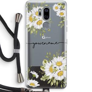 CaseCompany Daisies: LG G7 Thinq Transparant Hoesje met koord