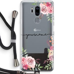 CaseCompany Rozen: LG G7 Thinq Transparant Hoesje met koord