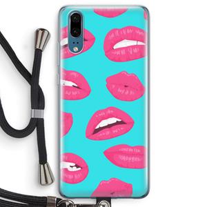 CaseCompany Bite my lip: Huawei P20 Transparant Hoesje met koord