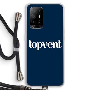 CaseCompany Topvent Navy: Oppo A94 5G Transparant Hoesje met koord